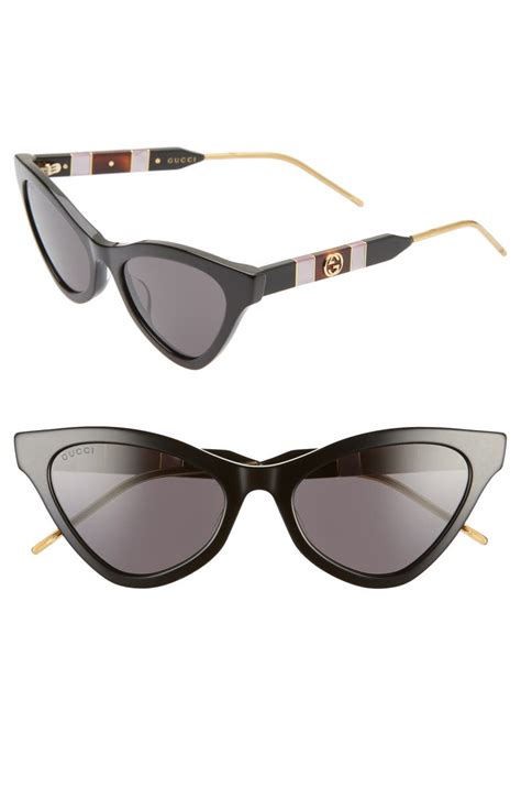 gucci cat eye sunglasses white|gucci 55mm cat eye sunglasses.